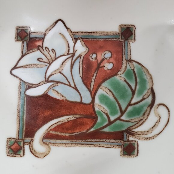 Pfaltzgraff Mission Flower Trinket Dish Heart Shaped Bowl - Picture 6 of 6